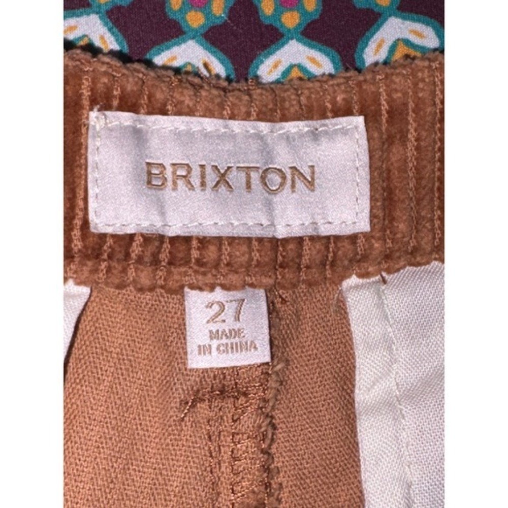 Brixton Brown Victory Corduroy Straight Leg Pants 27 Wide Wale Trousers Caramel - Picture 7 of 7